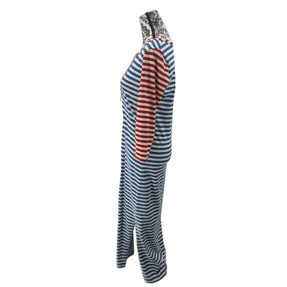 J.Crew Sammie Stripe Lace-Up Maxi Dress G3607 Baltic Red Blue Nautical Boho, S - Picture 14 of 16